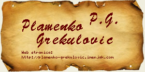 Plamenko Grekulović vizit kartica